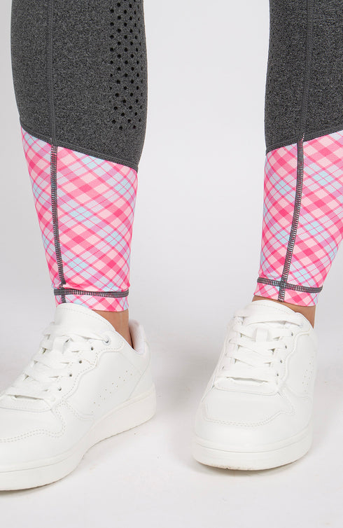 Youth Performance Riding Tights - Grey Roseberry